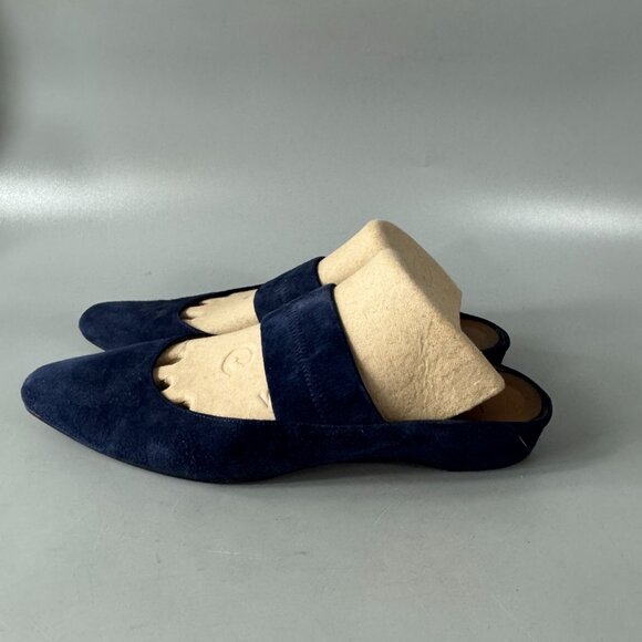Aquatalia Made in Italy Navy Blue Suede Slide-in Sandals, Size 7 - Picture 5 of 13